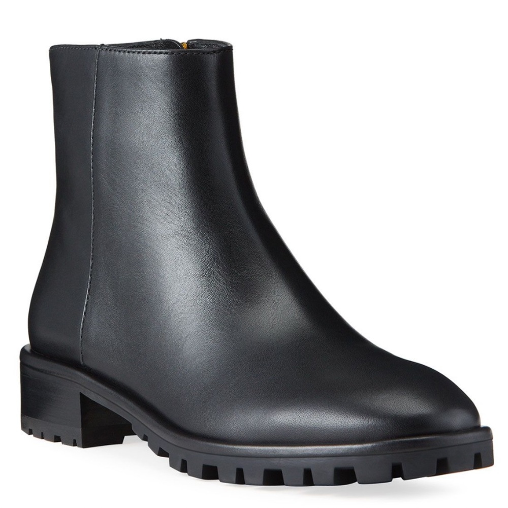 Stuart Weitzman Black Leather Maelie Boot 8